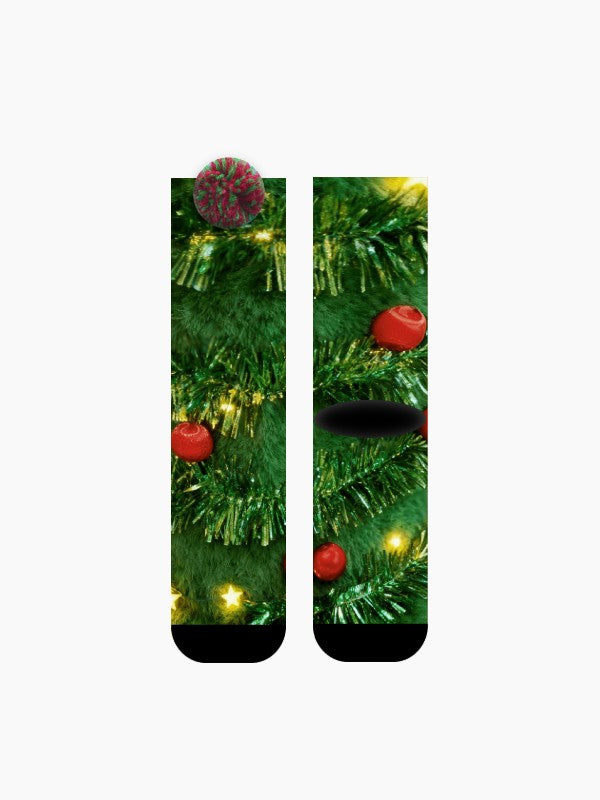 Christmas Santa Claus 3D Plush Crew Socks Cute Pom-Pom Santa Holiday Socks