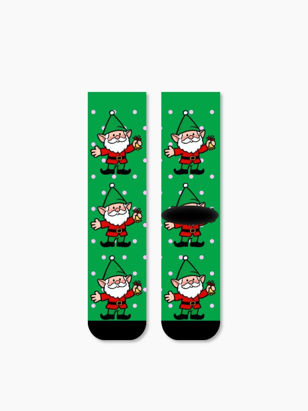 Christmas Santa Claus Face Crew Socks Cute Red Holiday All-Over Print