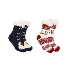 Sweetnana クリスマス レディース コージーソックス - かわいい超ソフトなふわふわスリッパソックス、滑り止め付きの厚手冬用ストッキング、コージーなラウンジウェアに最適