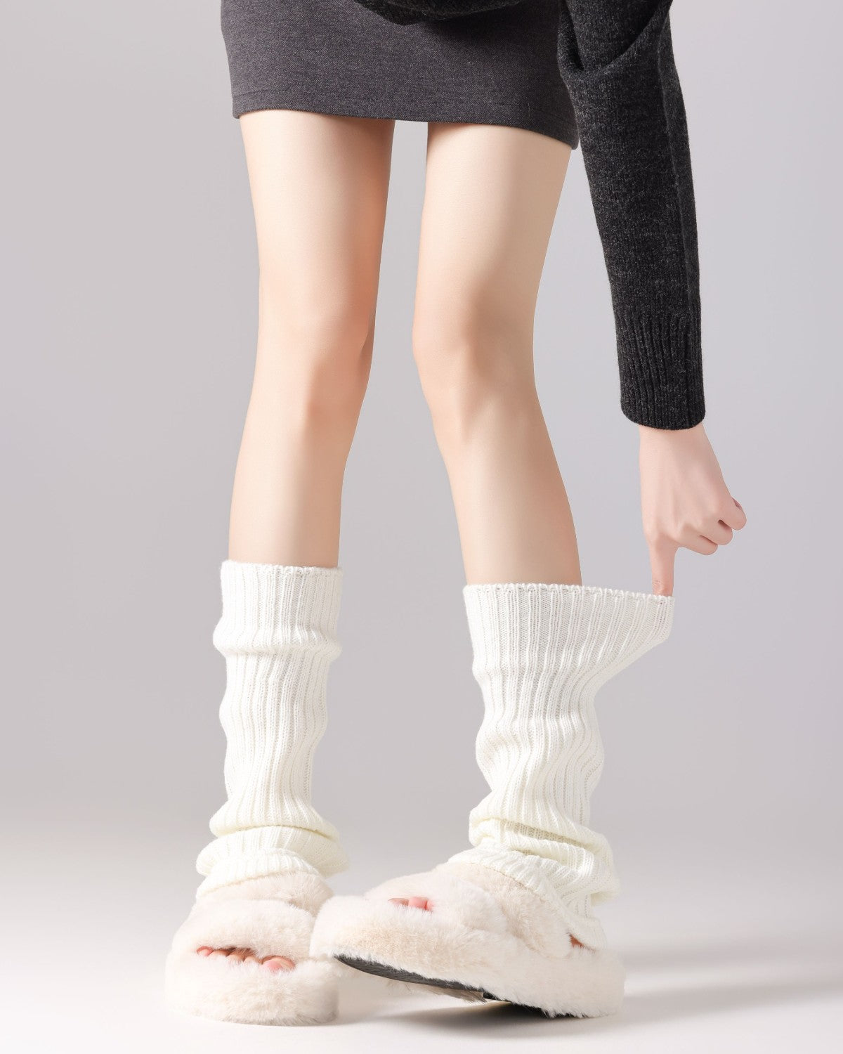 Classic Flared Ribbed Knit Leg Warmers Main image