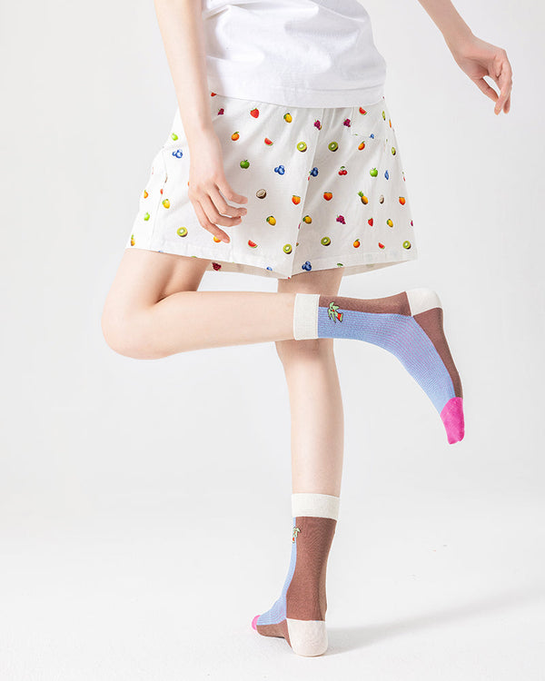 Women Cotton Crew Socks Coconut Tree Series Cute Fashionable - SWEET NANA