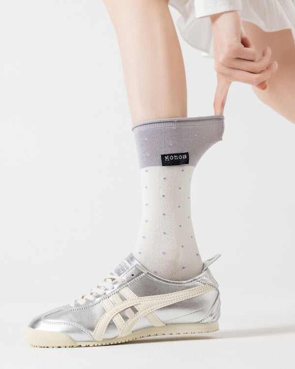 Color Block Polka Dot Cotton Crew Socks