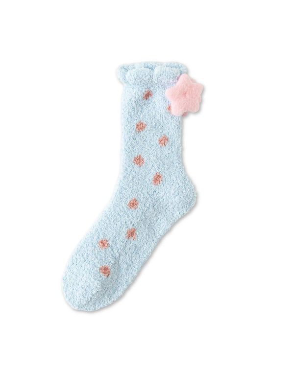 Colorful Polka Dot Fuzzy Crew Socks