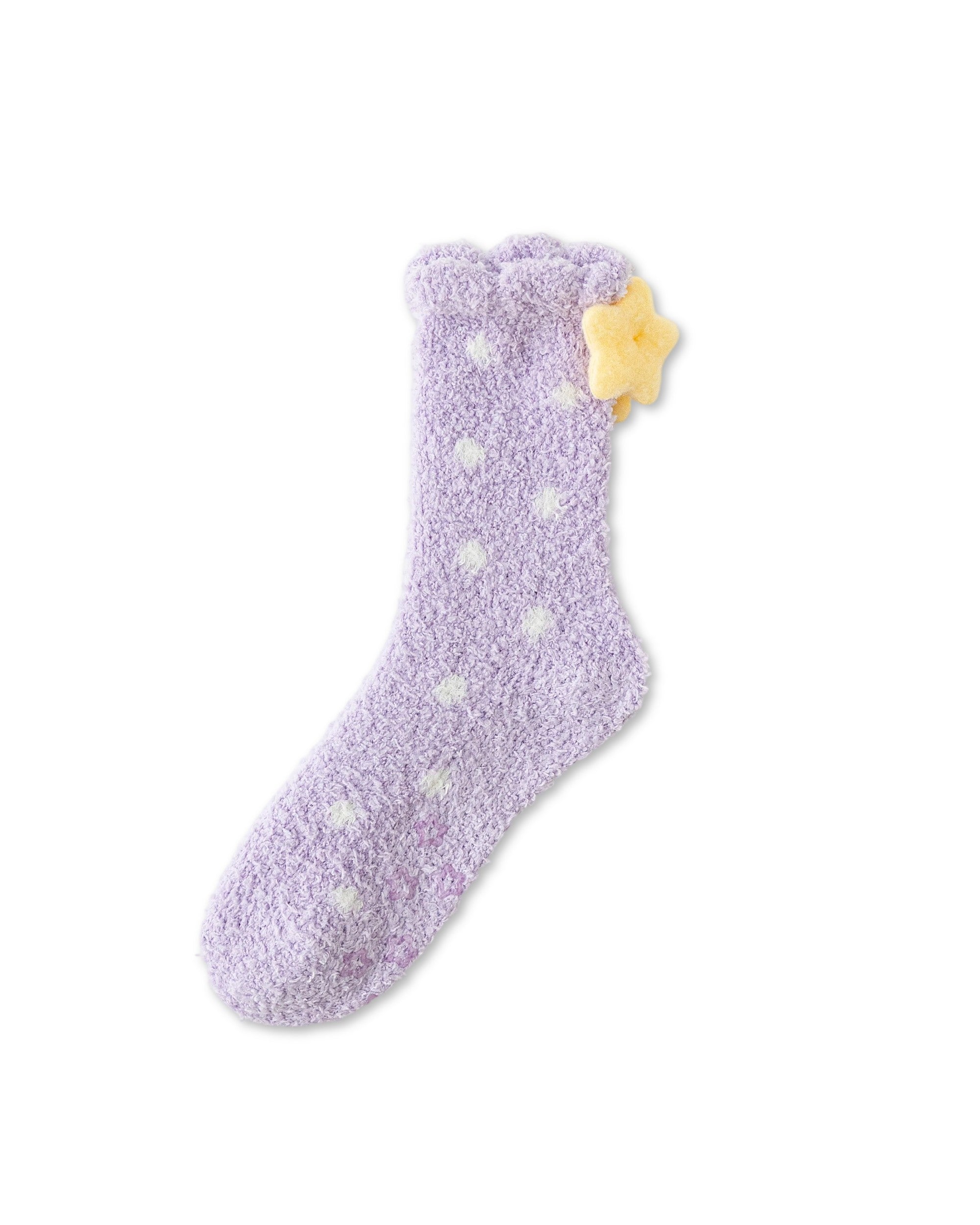 Colorful Polka Dot Fuzzy Crew Socks