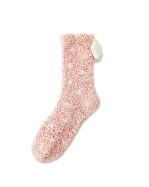 Colorful Polka Dot Fuzzy Crew Socks