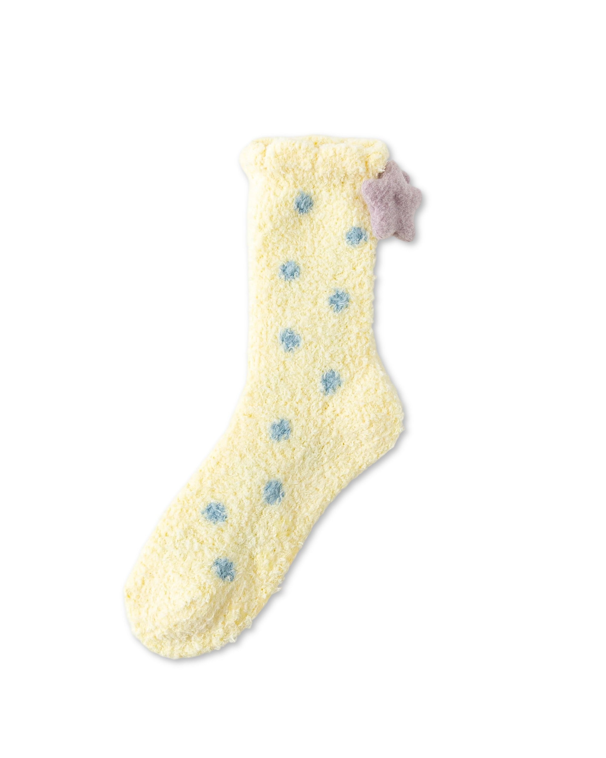 Colorful Polka Dot Fuzzy Crew Socks