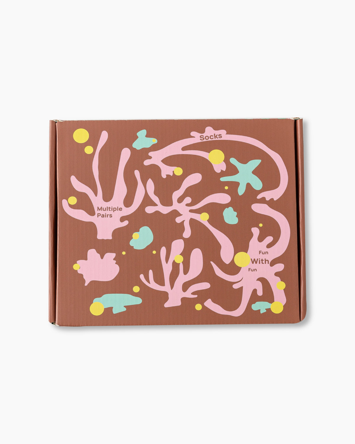 Coral Graffiti Paper Gift Box for Socks Packaging