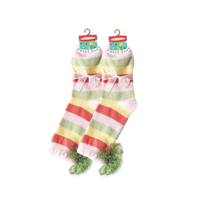 Sweetnana Cozy Crew Socks for Women - Cute & Colorful Birthday Party Series Lounge Wear Socks - Perfect for Winter Stockings