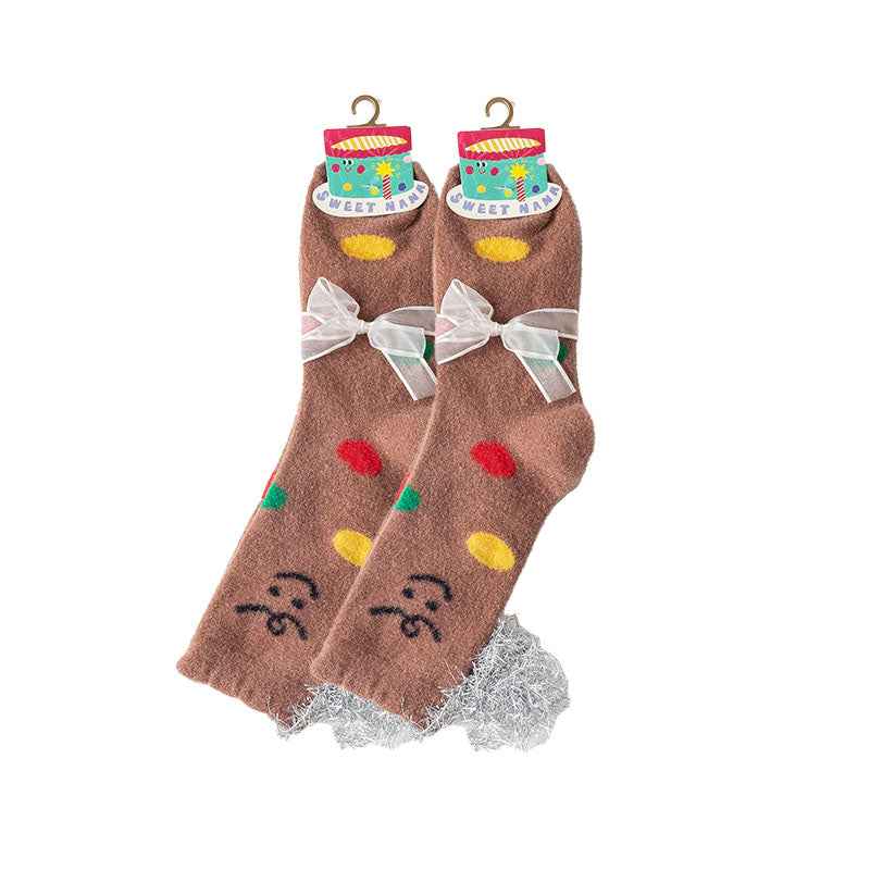 Sweetnana Cozy Crew Socks for Women - Cute & Colorful Birthday Party Series Lounge Wear Socks - Perfect for Winter Stockings