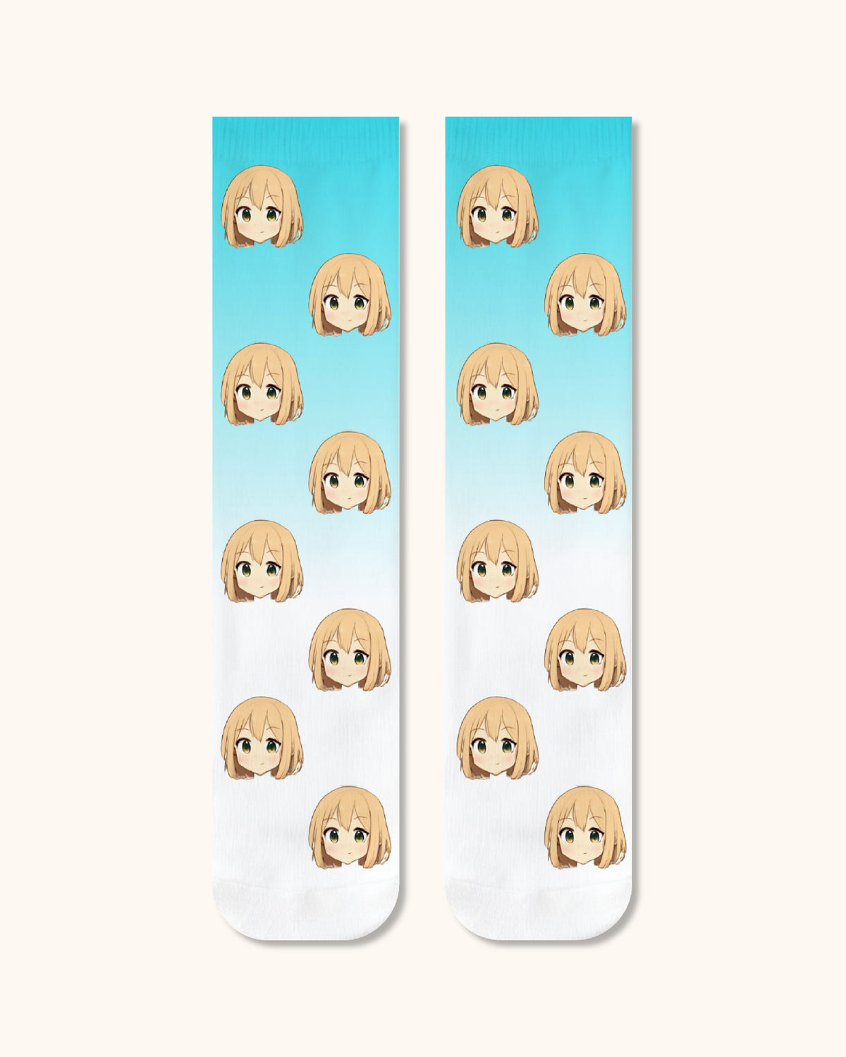Custom Anime Face Crew Socks Personalized Cartoon Character Socks Gift for Anime Fans