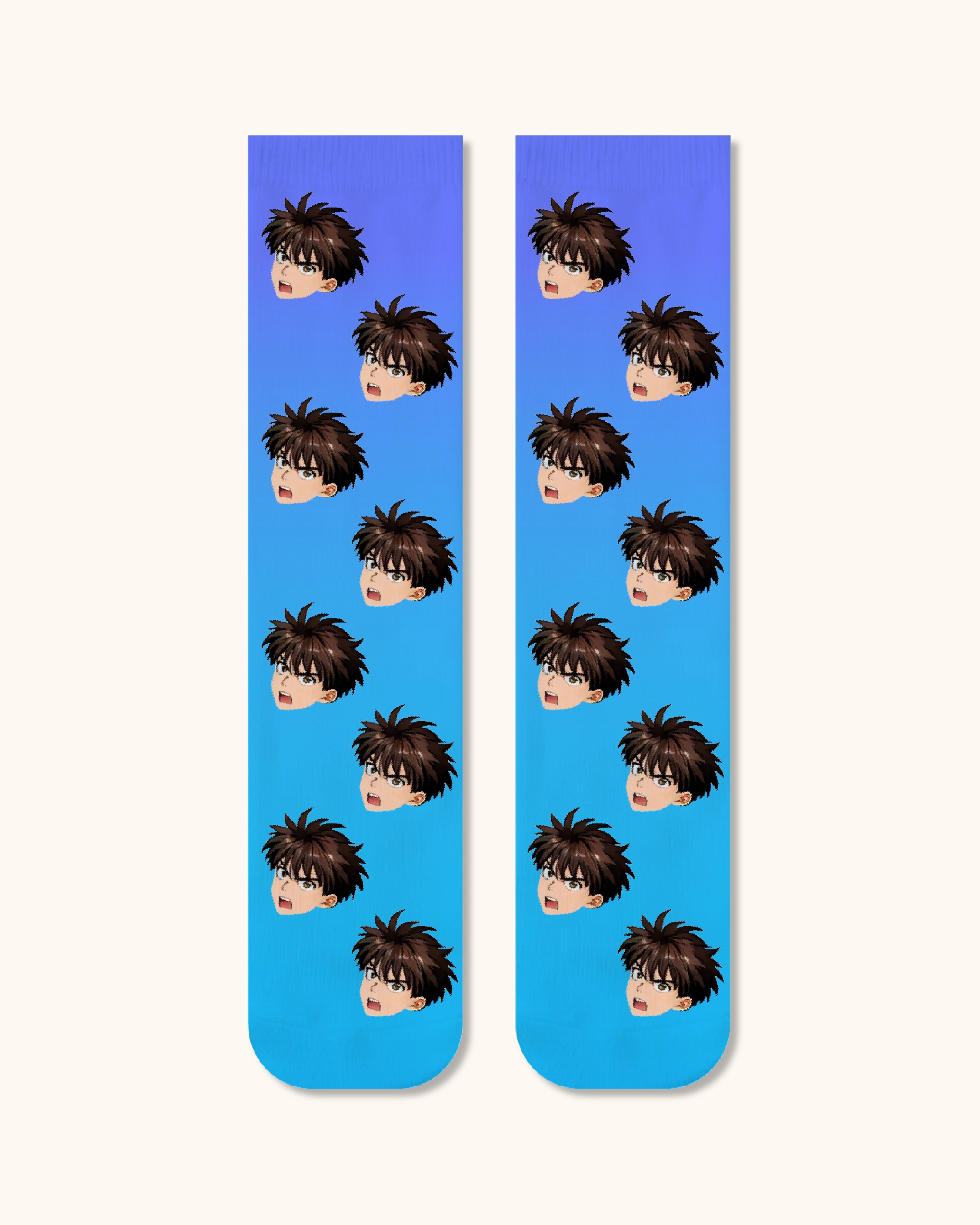 Custom Anime Face Crew Socks Personalized Cartoon Character Socks Gift for Anime Fans