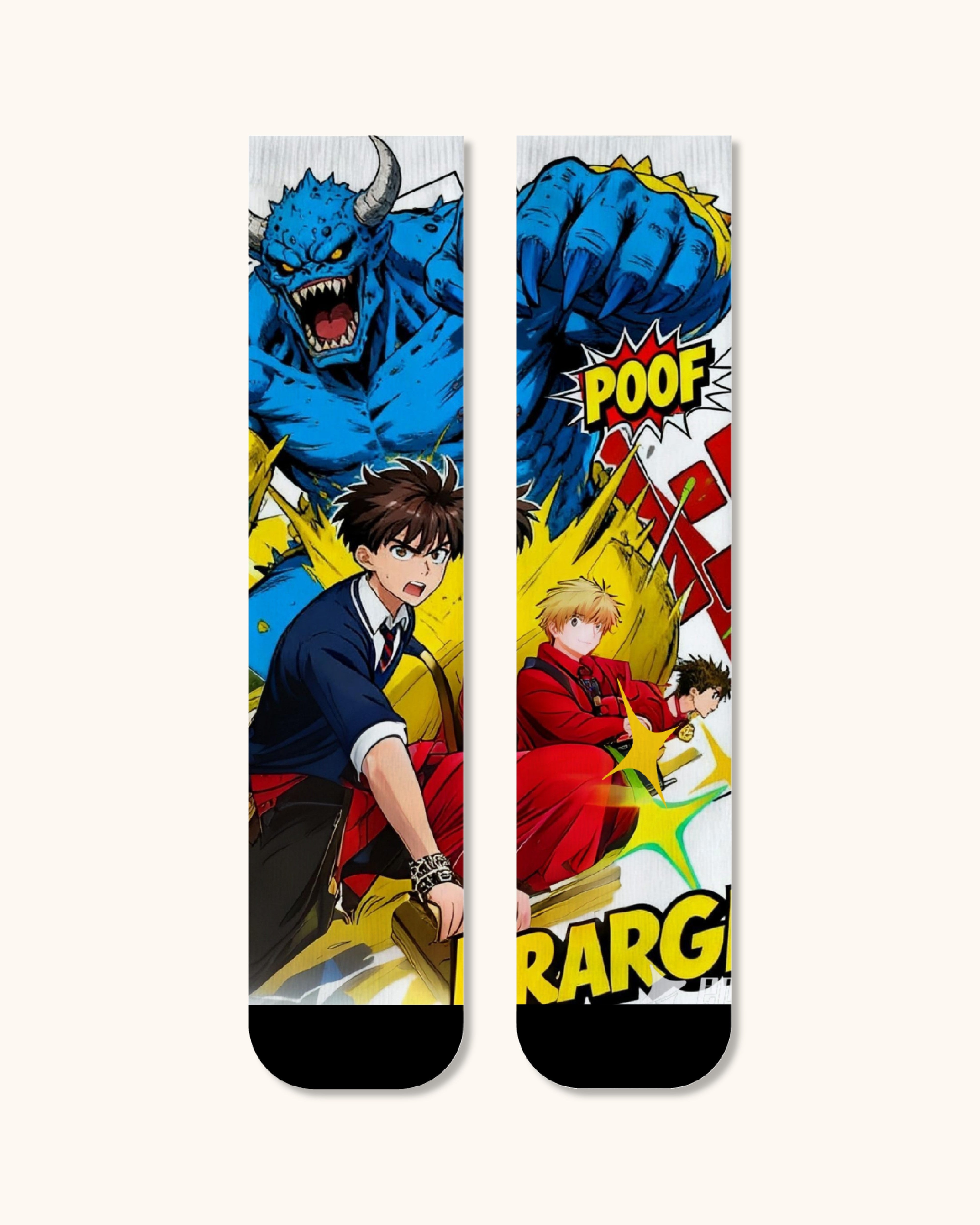 Custom Anime Face Crew Socks Personalized Cartoon Character Socks Gift for Anime Fans