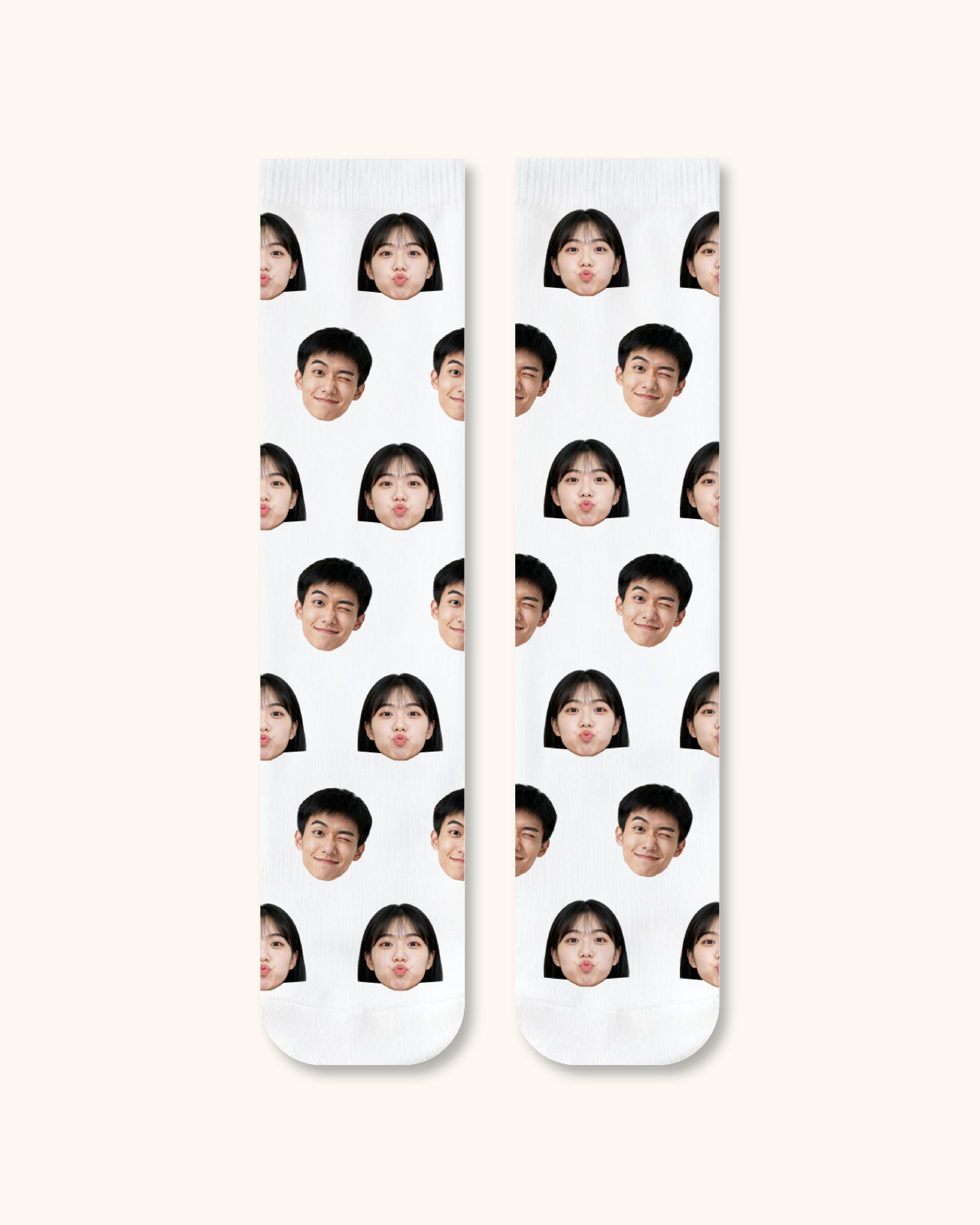 Custom Portrait Face Crew Socks Personalized Photo Socks Gift for Friends