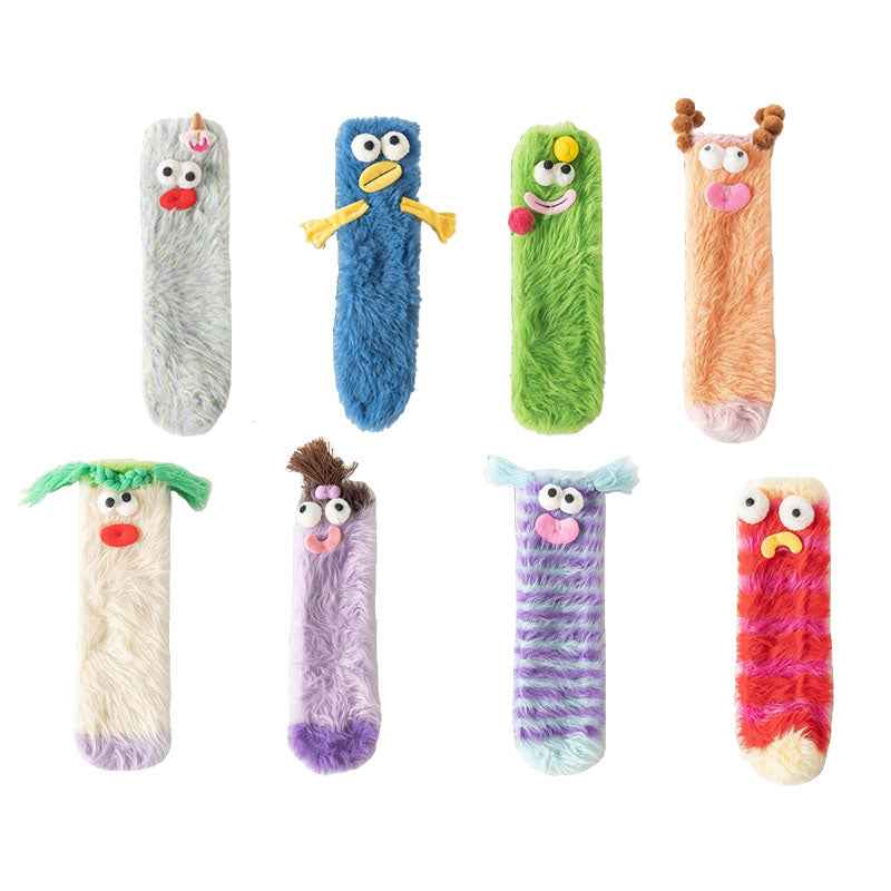 Sweetnana Cute & Cozy Fuzzy Crew Socks for Women & Men, Funny Guys Series, Thickened and Colorful Tube Socks, Perfect for Winter Stockings