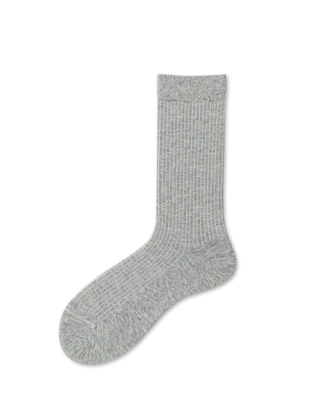 Double Needle Ribbed Cotton Crew Socks