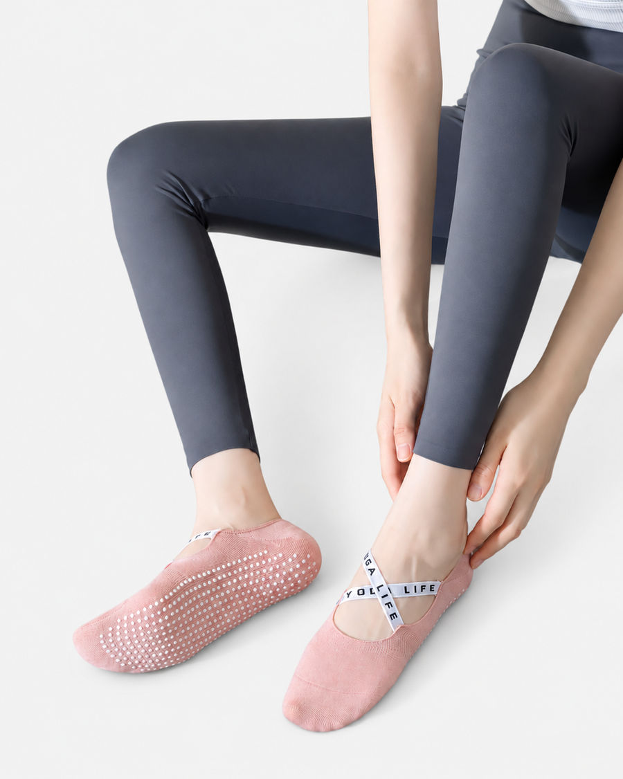 Elegant Ballet Strap Grip Yoga Socks