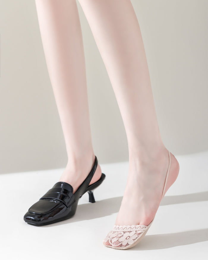 Floral Lace Invisible Slingback Liner Socks