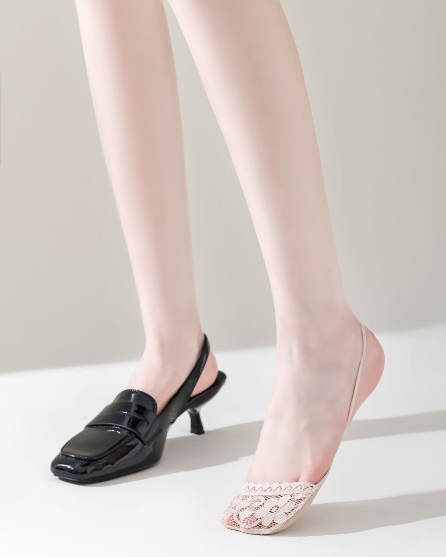 Floral Lace Invisible Slingback Liner Socks