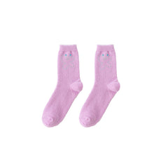 3-Pack Sweetnana Fun Diamond Series Women's Cozy Crew Socks - Colorful Sticky Diamond Socks Winter Warm Fuzzy Non-Slip Socks.