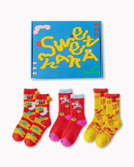 Gift Box Set  New Year Good Luck Peanut Socks Combed Cotton Crew