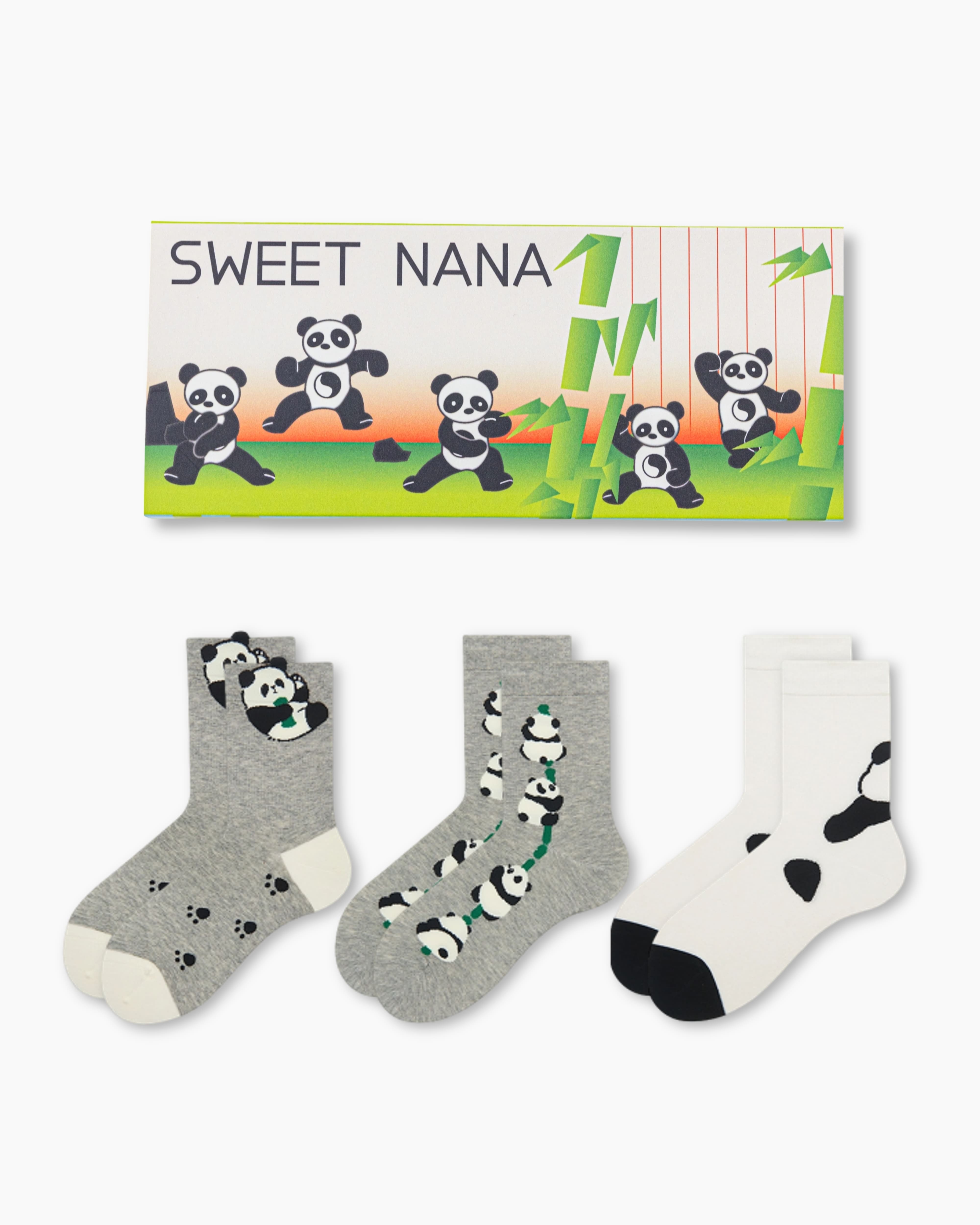 Gift Box Set Panda Cotton Crew Socks