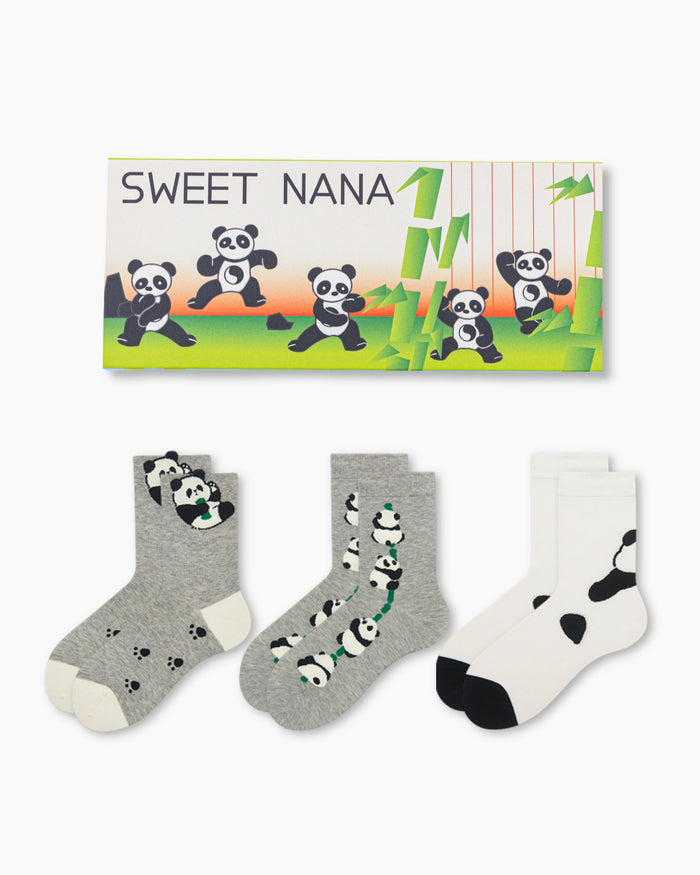 Gift Box Set Panda Cotton Crew Socks