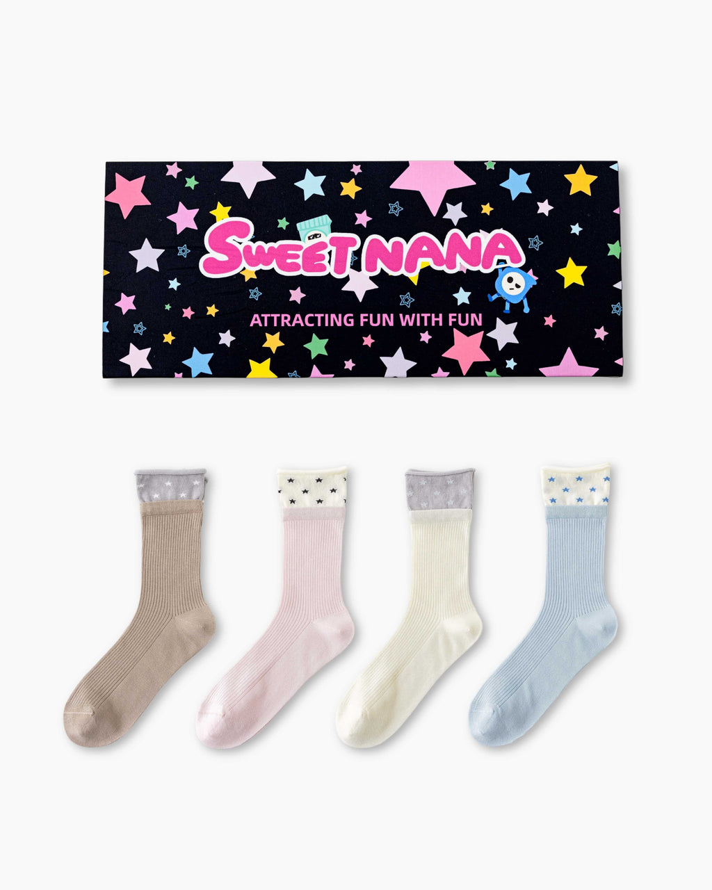 Gift Box Set Star Mesh Cuff Socks