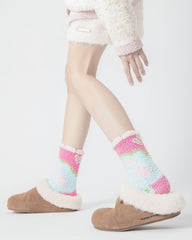 Gift Box Set Women Crew Socks Butterfly Series Fuzzy Thick Warm