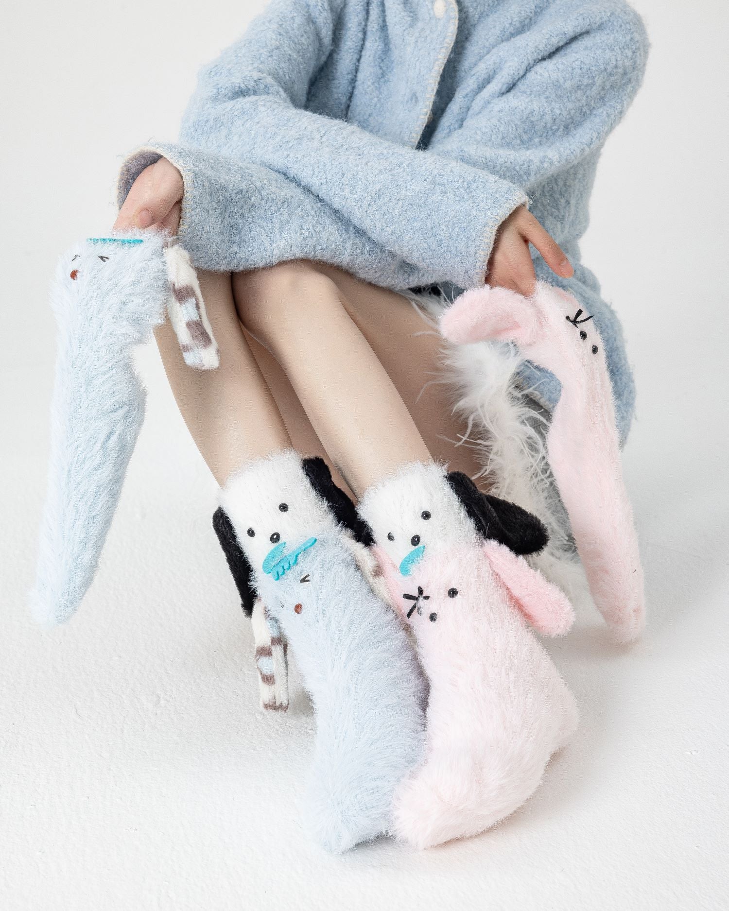 禮盒套裝 女士 兒童 中筒襪 可愛3D耳朵系列 搞笑動物襪子