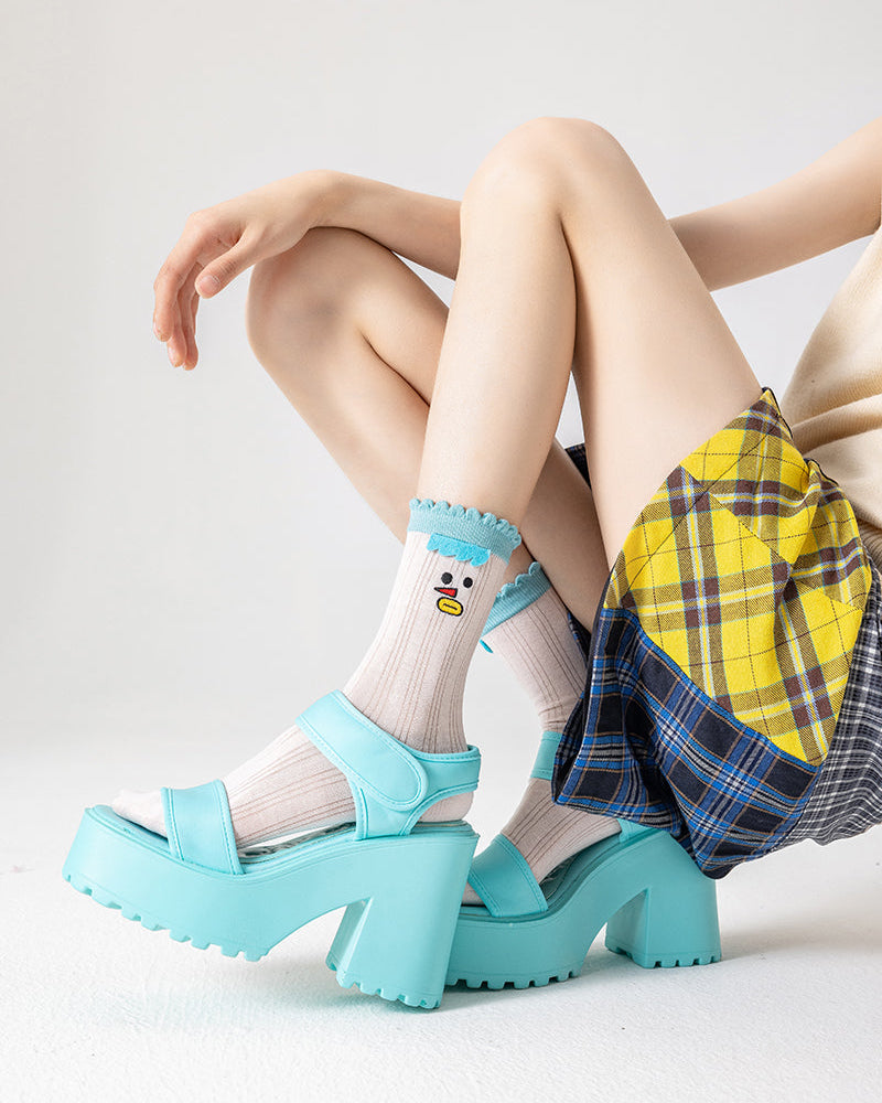 Gift Box Set Women's Cotton Crew Socks Cute Fun Thin Seamless  Socks