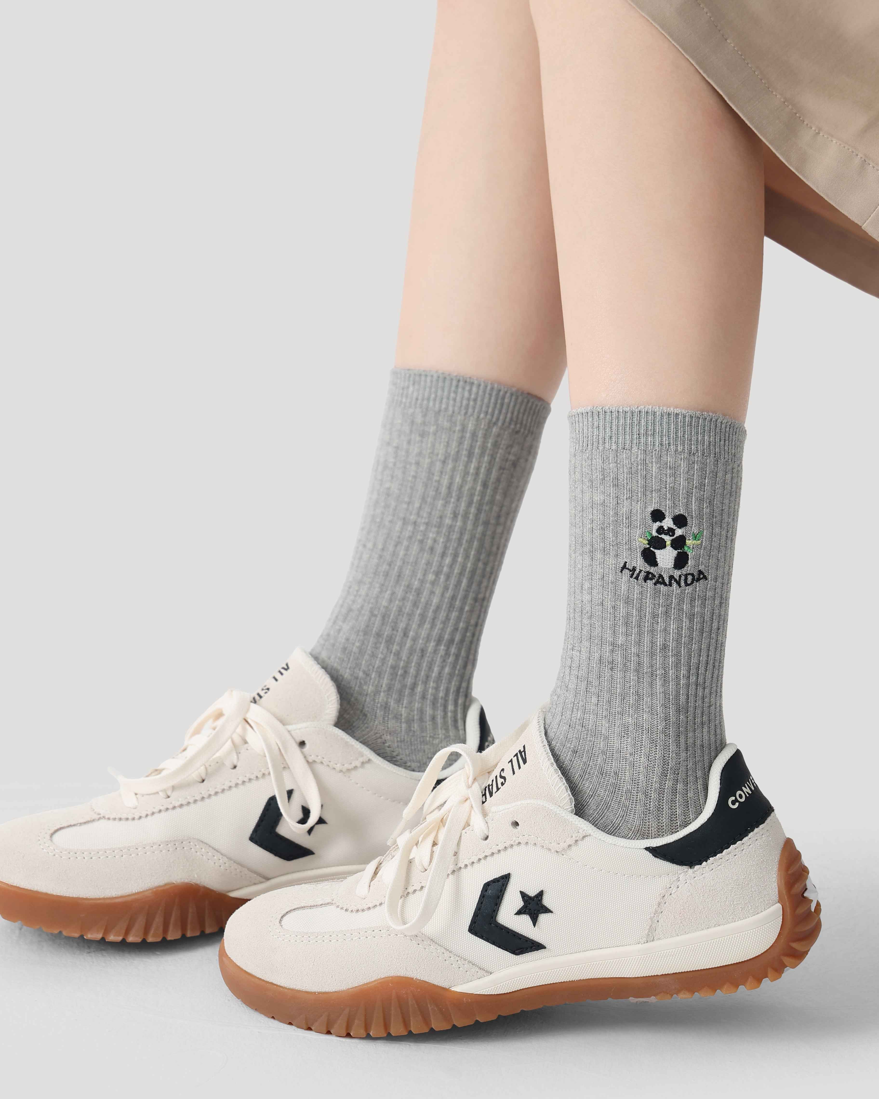 Gift Box Set Women's Socks Cute Embroidery Cotton Crew Thin Soft