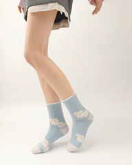 Gift Box Set Womens Crew Socks Cat Series Fuzzy Cozy Non Slip