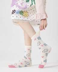 선물 박스 세트 여성 크루 양말 고양이 시리즈 보들보들 포근 미끄럼 방지