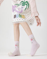 선물 박스 세트 여성 크루 양말 고양이 시리즈 보들보들 포근 미끄럼 방지