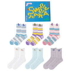 Gift Box Set Womens Crew Socks Cotton Thin Breathable Cute Fun  Socks