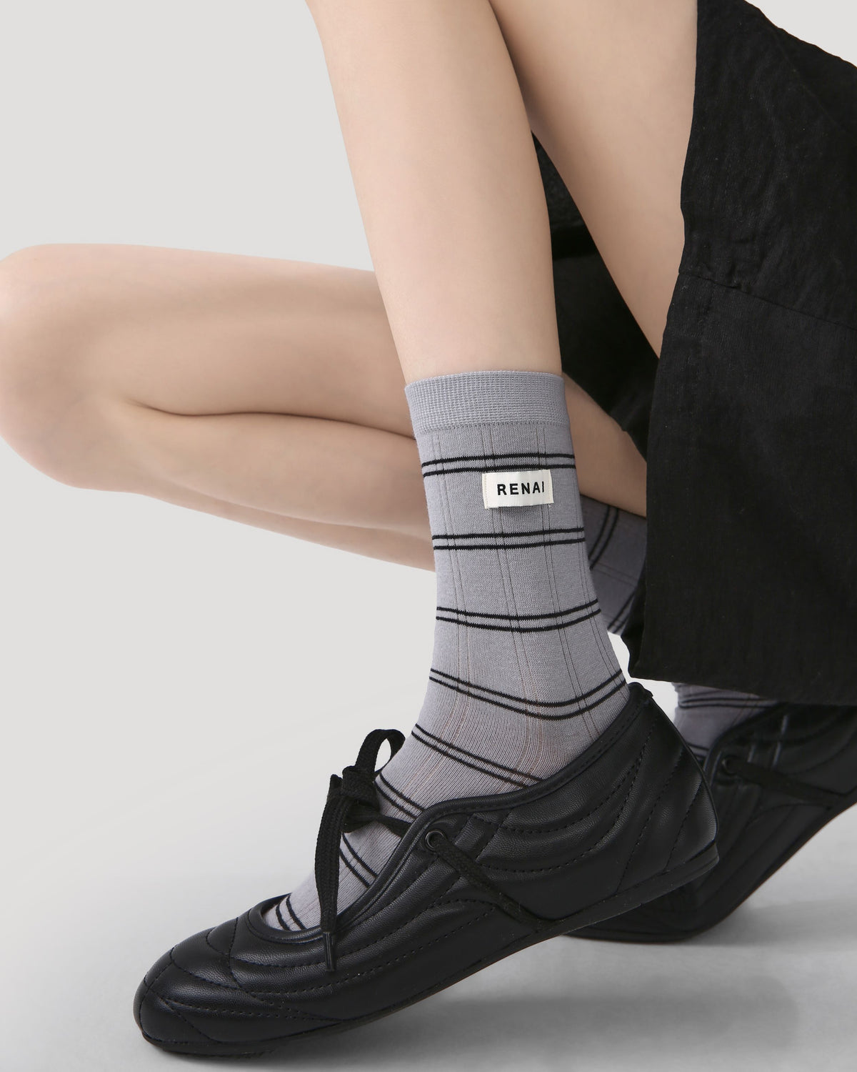 Gift Box Set Womens Crew Socks Gray Tone Whisper Polka Dot Minimal Socks