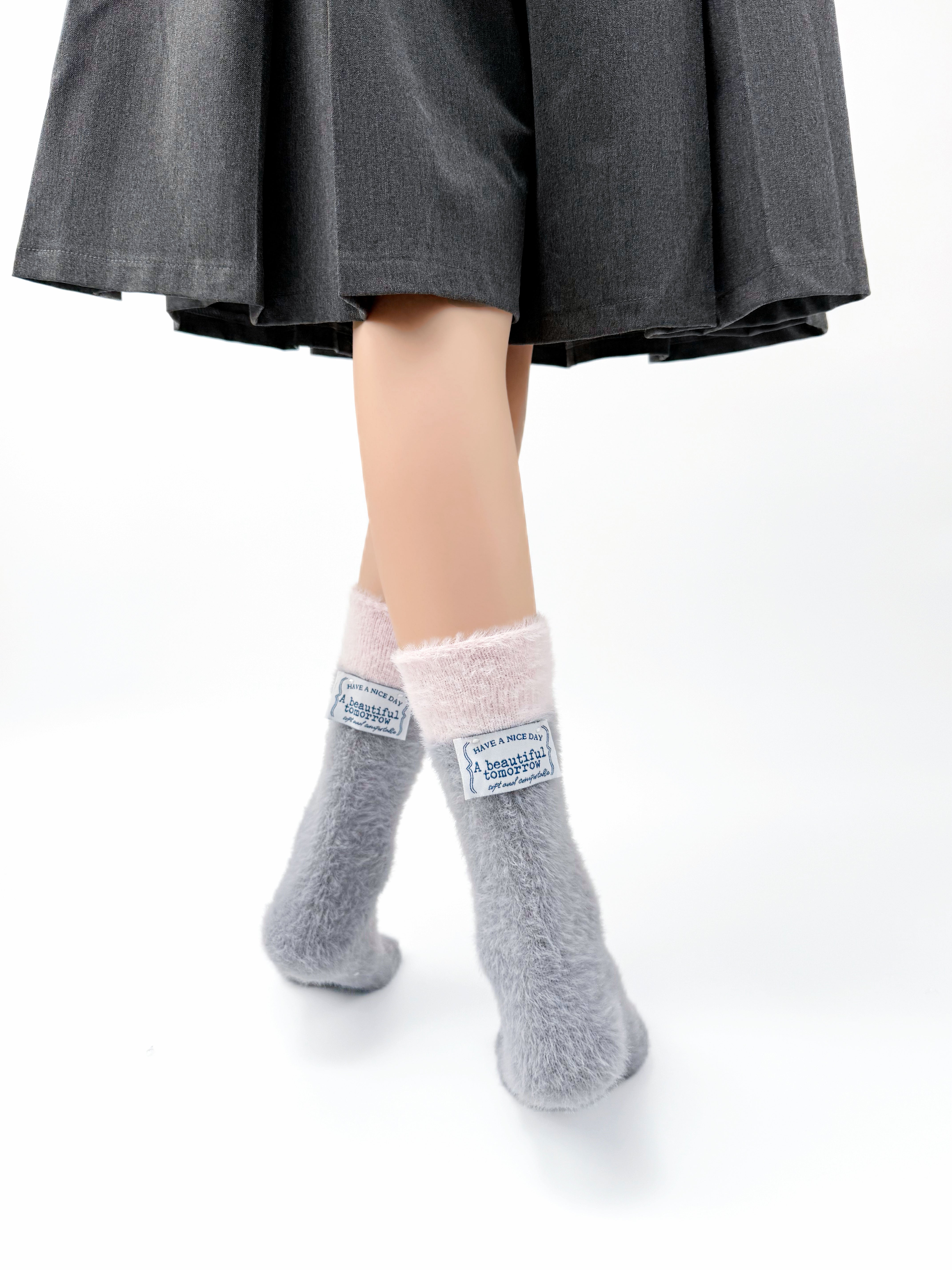 Gift Box Set Womens Crew Socks Ice Cream Series Fuzzy Cozy Non Slip