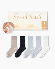 Gift Box Set Womens Crew Socks Mulberry Silk Blend Cuff Cooling Comfortable Fashion Styling