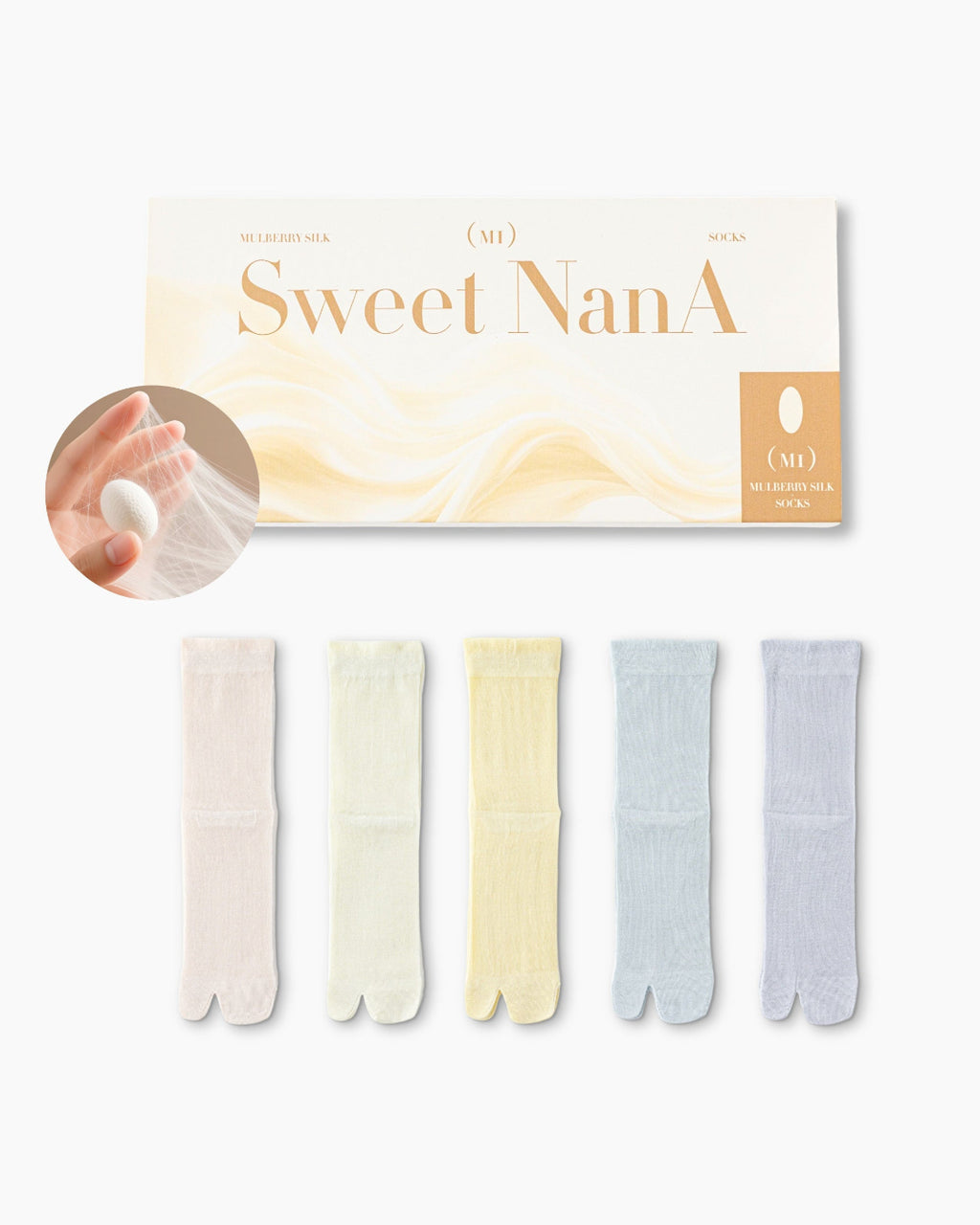 Gift Box Set Womens Tabi Socks Mulberry Silk Blend Cooling Comfortable Fashion Styling - SWEET NANA