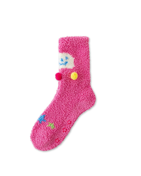 Happy Sheep And Pony Fuzzy Crew Socks