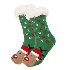 Sweetnana Women’s Christmas Socks - Cozy Super Soft Fuzzy Slipper Socks, Non-Slip Crew Socks, Cute Thickened Winter Stockings for Lounge Wear