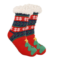 Sweetnana Women’s Christmas Cozy Socks - Super Soft Non-Slip Slipper Fuzzy Socks, Thickened Winter Stockings, Cute Lounge Wear Socks