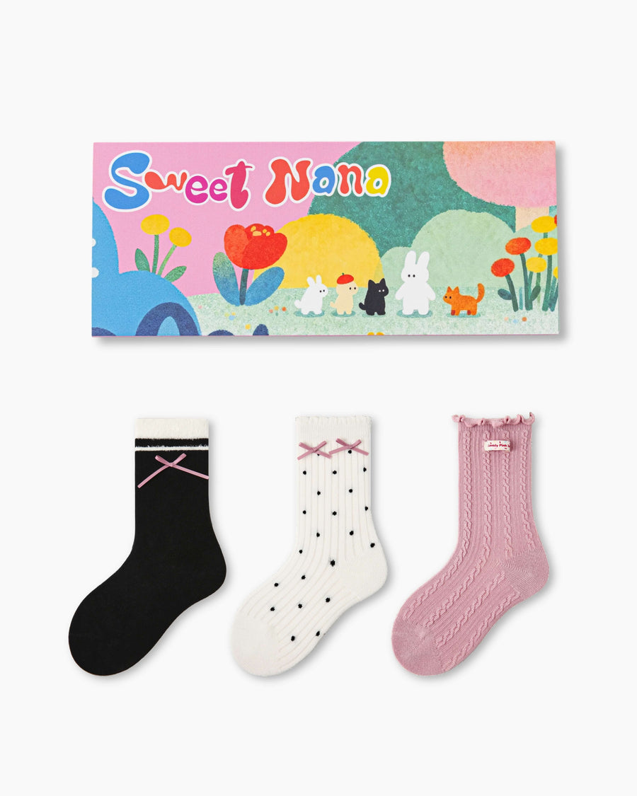 Kids Gift Box Girls Bow Cotton Socks