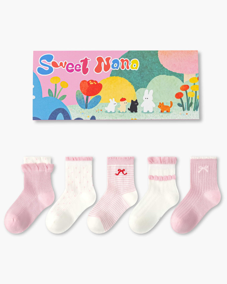 Kids Gift Box Pink Bow Socks
