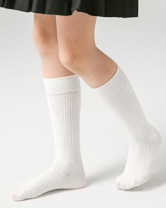 Kids' Cotton Knee High Socks Solid Color Casual
