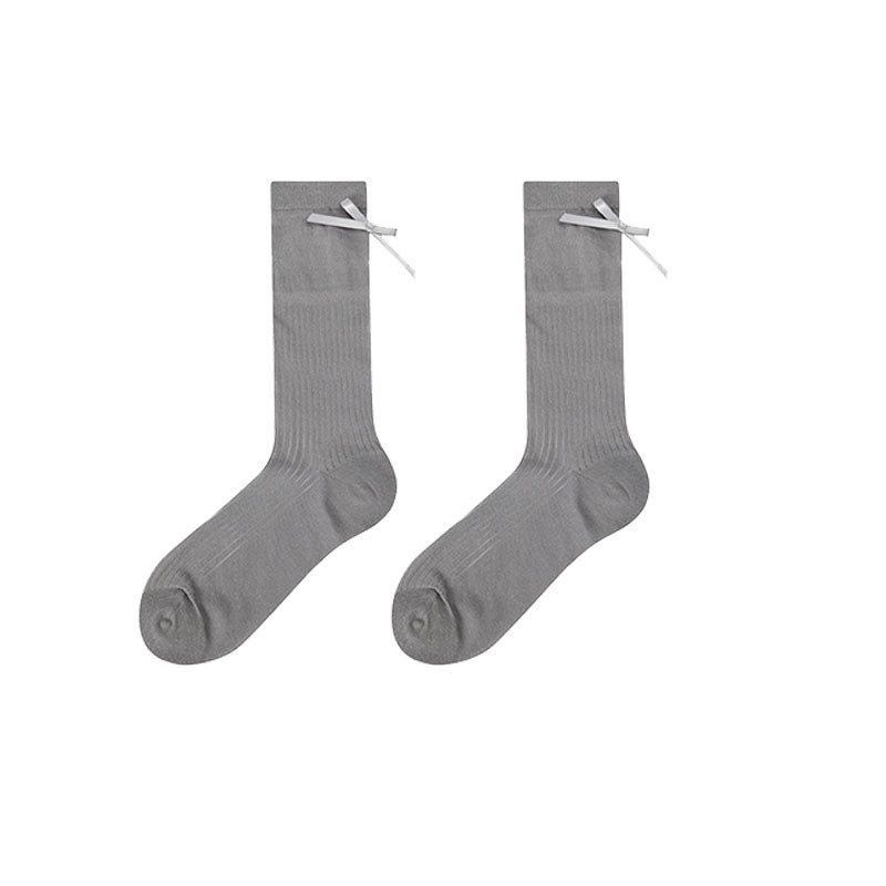 3-Pack Women's Antibacterial Cotton Mesh Crew Socks Letter Bowknot
