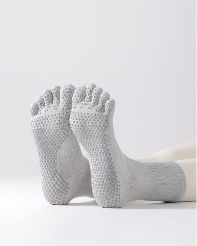 Minimalist Tone Five Toe Grip Yoga Crew Socks Secondary image