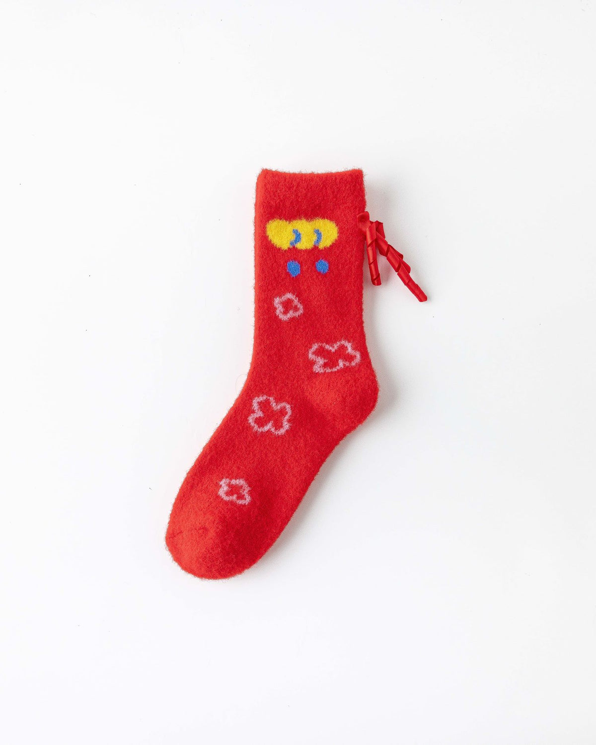 New Year Galloping Success Horse Zodiac Red Socks Combed Cotton Crew