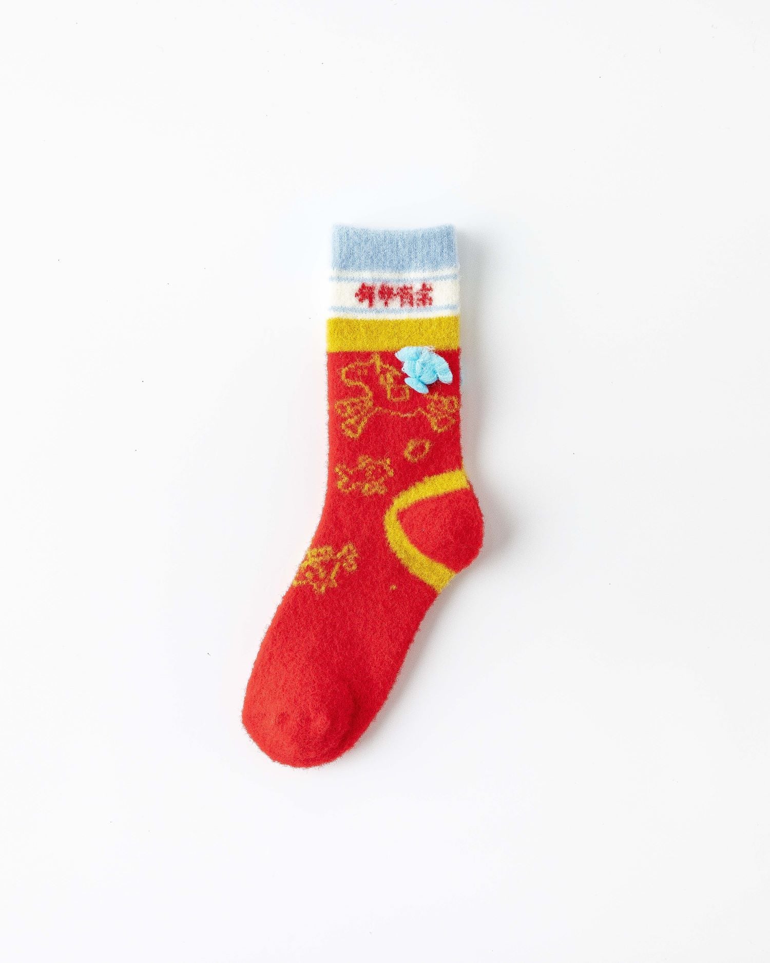 New Year Galloping Success Horse Zodiac Red Socks Combed Cotton Crew