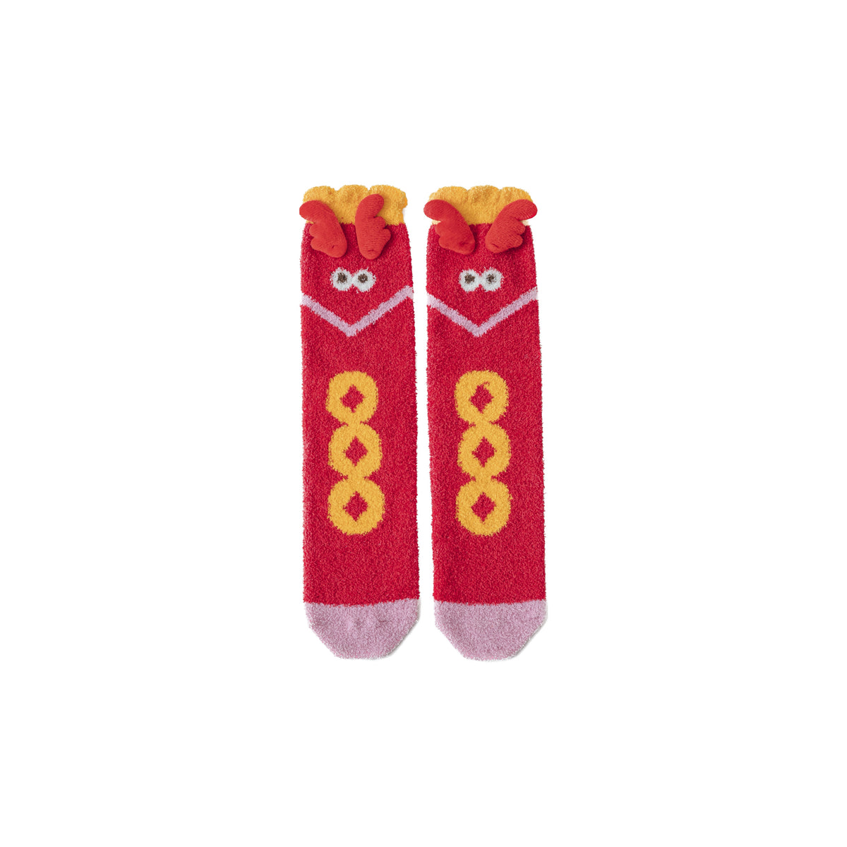 Sweetnana Cozy Tube Crew Socks for Women & Kids New Year Series"Ancient Coin" 厚手のふわふわソックス、冬の暖かさとホリデーの祝いに最適